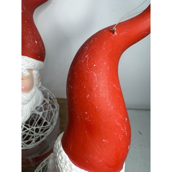 4 Dept 56 Santa Claus Face Round Wire Mesh Cage Christmas Tree Ornaments Rare - Picture 4 of 12